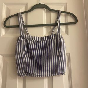 Blue and White Striped Hollister Crop Top